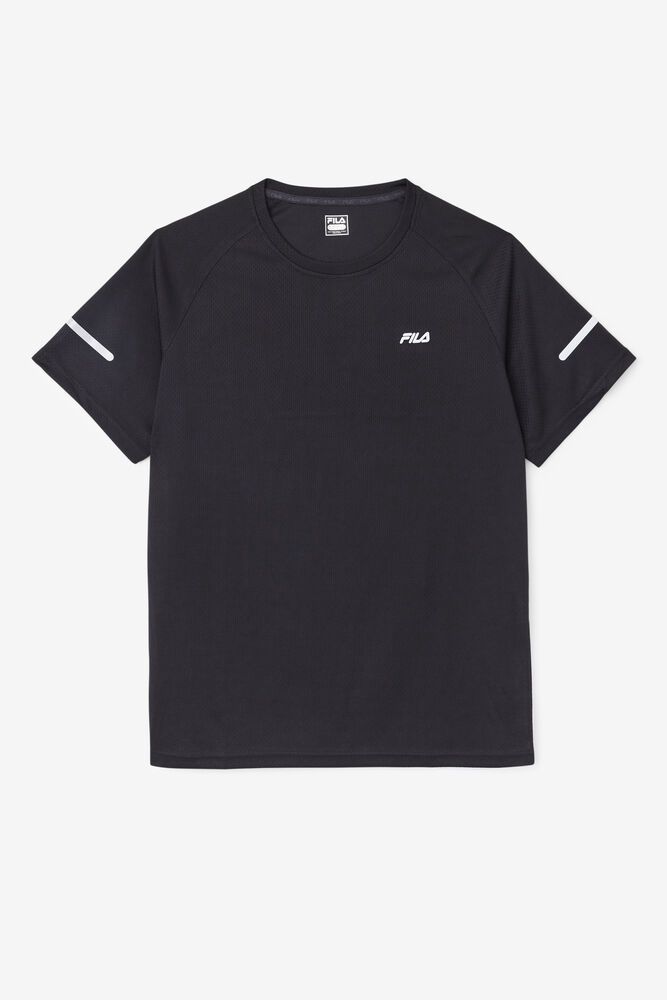 Fila T-Shirt Mens Black - Eros Crew - Philippines 7063854-SK